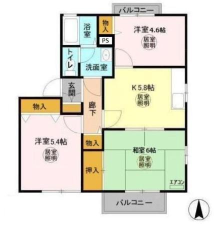 ニュープレミール　Ｃ（201） 間取り図画像