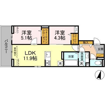 D-ROOM穴川Ⅲ（203） 間取り図画像