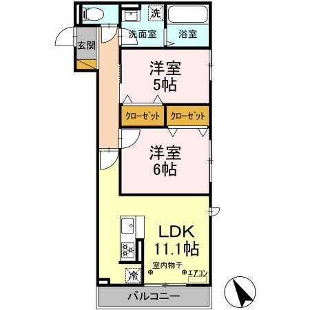 クレストⅠ（302） 間取り図画像