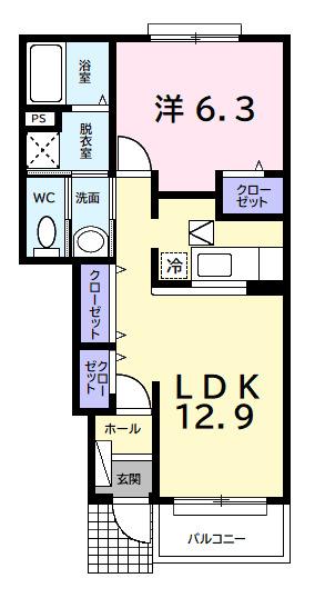 エスポワール　Ⅰ（102） 間取り図画像