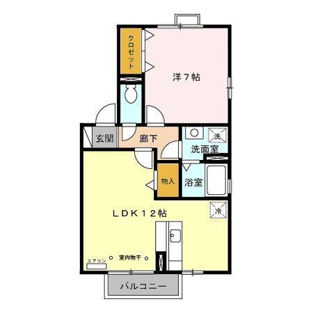 グランディハイツ　Ⅰ・Ⅱ（Ⅰ201） 間取り図画像
