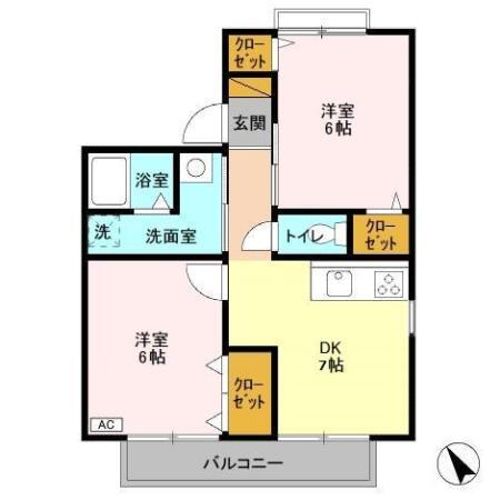 ウィステリアおゆみ野　Ｃ（201） 間取り図画像