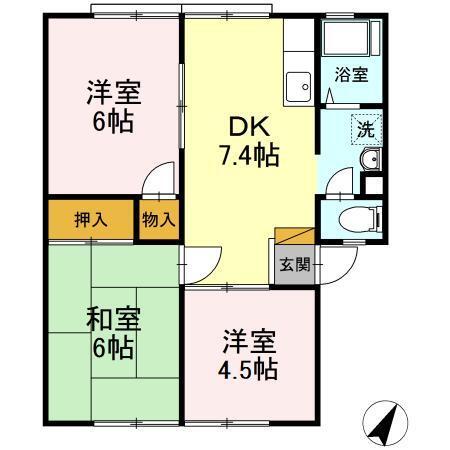 ヴィレッジ松本　B棟（B105） 間取り図画像