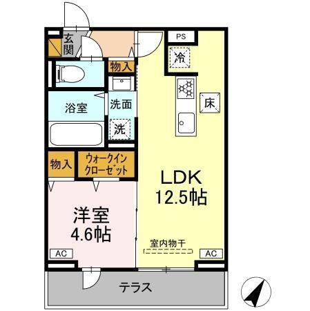 D-ROOM汐見丘α（101） 間取り図画像