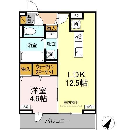 D-ROOM汐見丘α（201） 間取り図画像