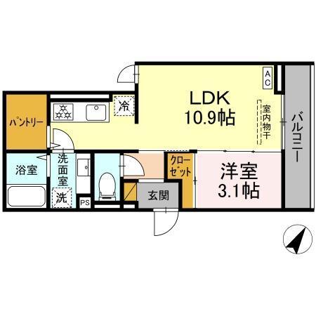 D-ROOM汐見丘α（203） 間取り図画像
