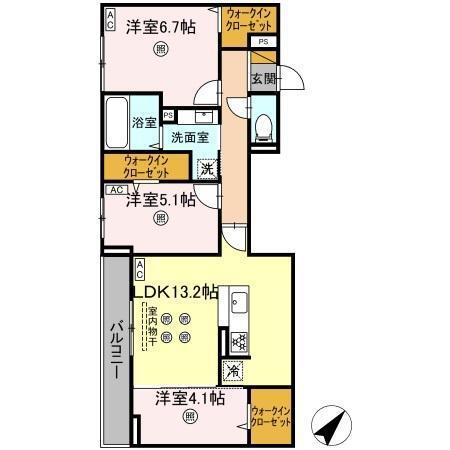 D-KISARIA WIV（202） 間取り図画像