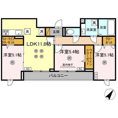 D-KISARIA WV（102） 間取り図画像