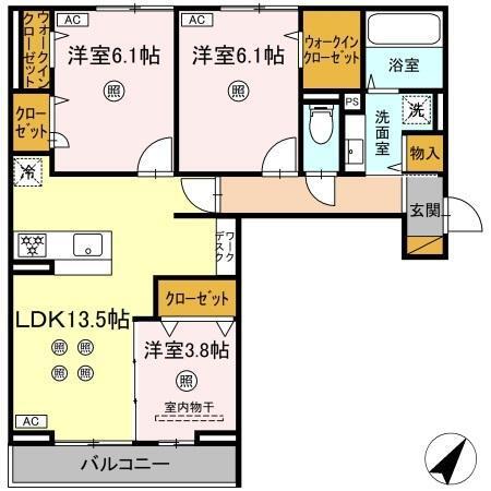 D-KISARIA WV（203） 間取り図画像