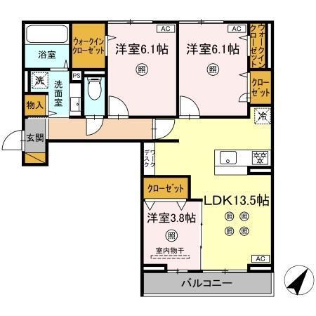 D-KISARIA WV（301） 間取り図画像