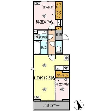 D-KISARIA WⅢ（203） 間取り図画像