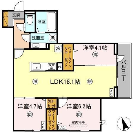 D-KISARIA WⅢ（302） 間取り図画像