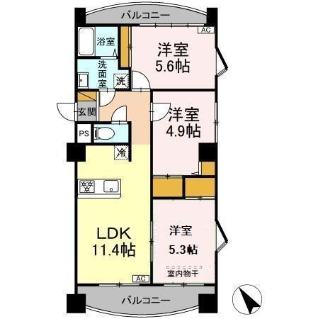グリーンパークおゆみ野（403） 間取り図画像