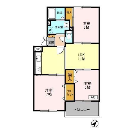 カーサみつわ台　Ａ（203） 間取り図画像