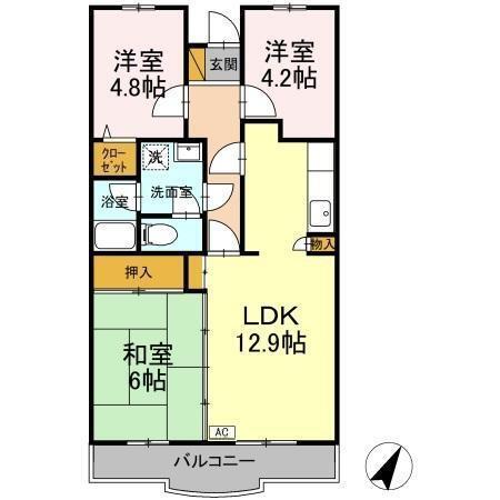大町ガーデン（302） 間取り図画像