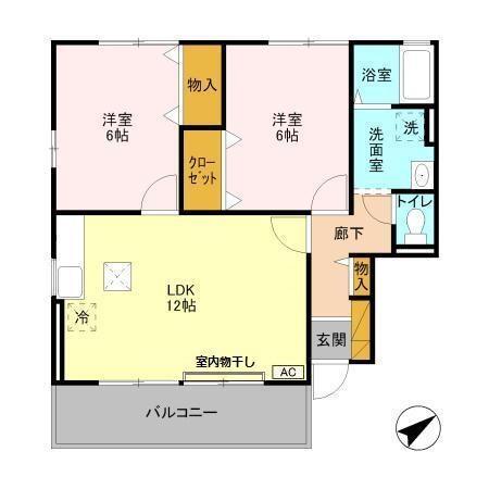 アンソレイエ（101） 間取り図画像