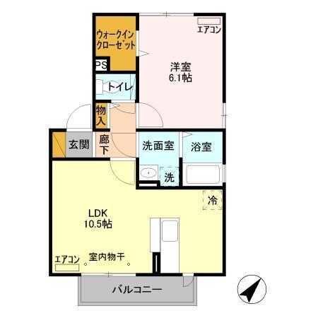 フェザント　東館（201） 間取り図画像