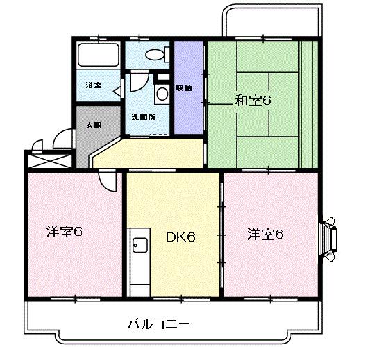クレセントフジ　Ｂ（401） 間取り図画像