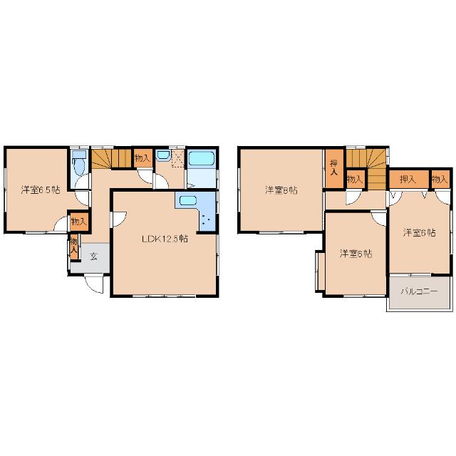 八街市富山4LDK 間取り図画像