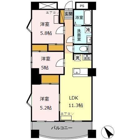 グリーンパークおゆみ野（401） 間取り図画像