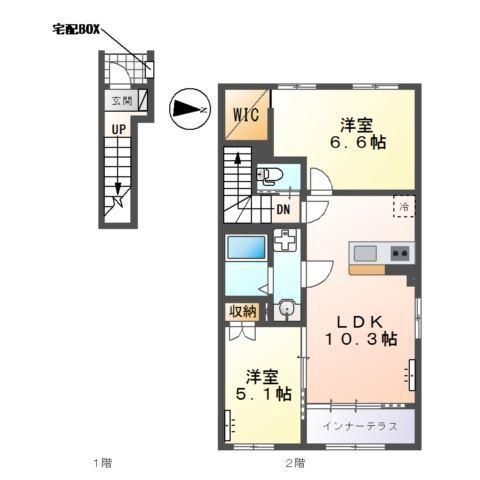 (仮）市原市青柳新築アパート 間取り図画像