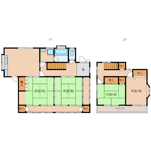 八木下貸家5 間取り図画像