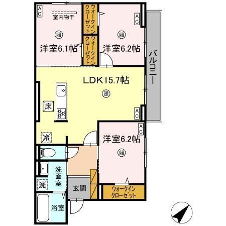 ボナール山の手　Ⅲ（102） 間取り図画像