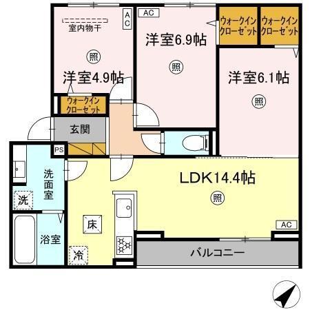 ボナール山の手　Ⅲ（103） 間取り図画像