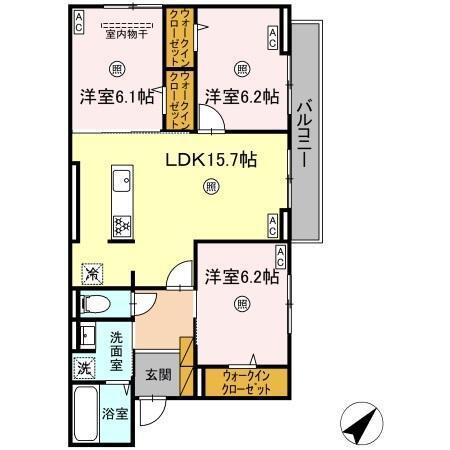 ボナール山の手　Ⅲ（302） 間取り図画像