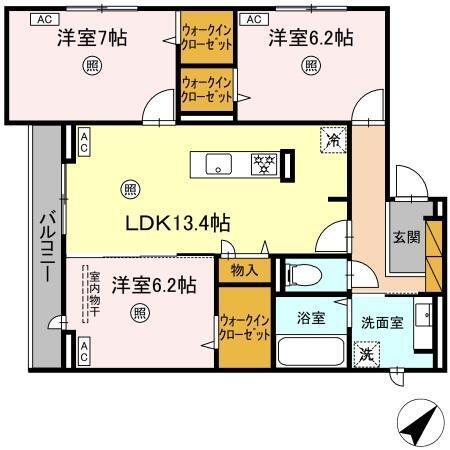 ボナール山の手　Ⅲ（305） 間取り図画像