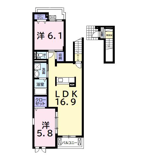カレントカーサ　ガーデン（201） 間取り図画像