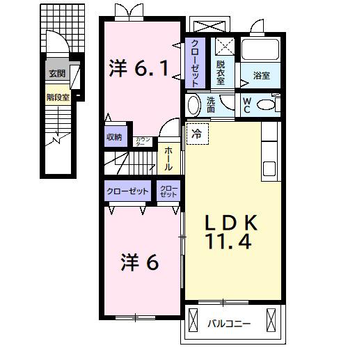 ブライト・ヒルサイトＢ（202） 間取り図画像