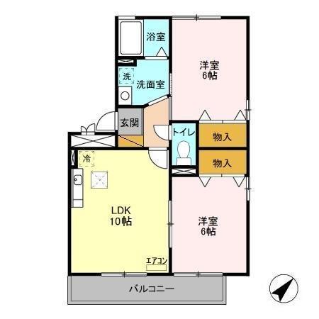 ＩＳ・若葉　ＡＢ（B101） 間取り図画像