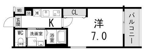神戸市須磨区鷹取町マンション 間取り図画像
