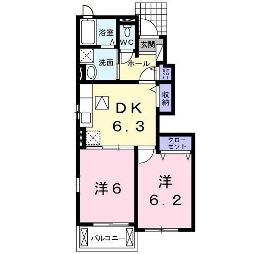 コスモグレイスＢ 間取り図画像