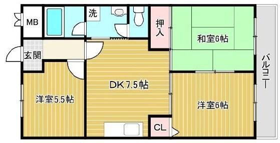 タナカハイツ 間取り図画像