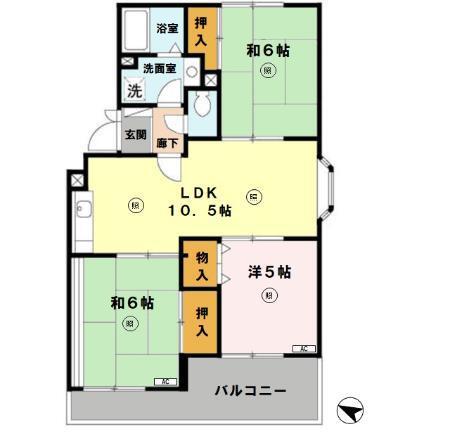 武庫リバーハイツ西野 間取り図画像