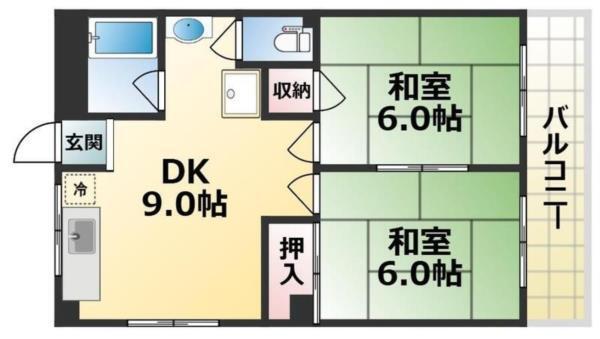村田マンション 間取り図画像