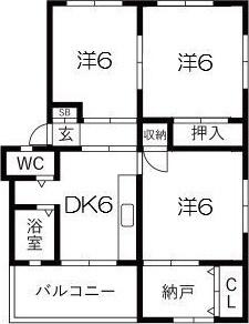 旭が丘コーポ 間取り図画像