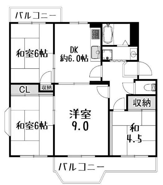 名谷25団地102号棟 間取り図画像