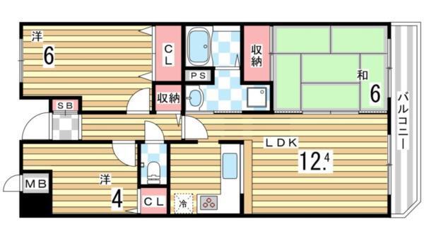 サンワプラザ須磨山の手 間取り図画像