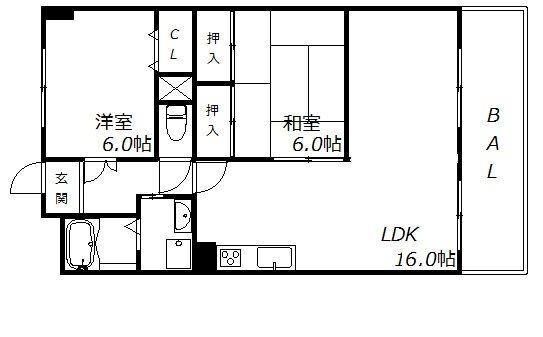 カームハイツ3番館 間取り図画像