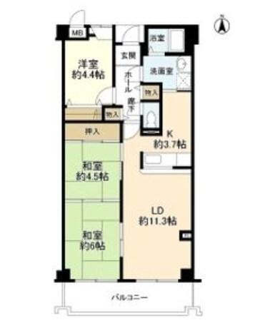 高倉山ハイツ 間取り図画像
