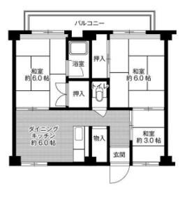 ビレッジハウス常吉1号棟 間取り図画像