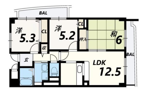 フローラルコート橘 間取り図画像