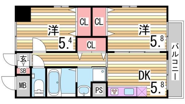 西舞子壱番館 間取り図画像
