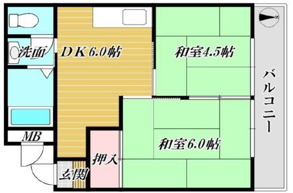 エメラルド立花II 間取り図画像