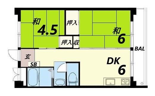 ビレッジハウス南清水タワー1号棟 間取り図画像