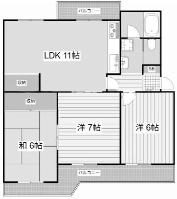明石二見ハイツ壱号棟 間取り図画像