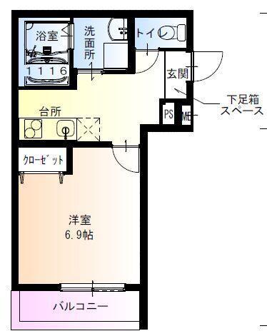フジパレス出来島II番館 間取り図画像